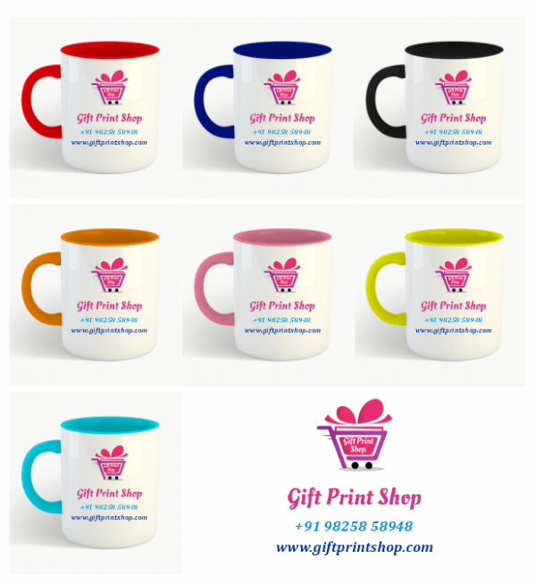 Color Inside Mug With Colored Handle