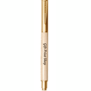 Cream Gold Wooden Roller Ball Pen